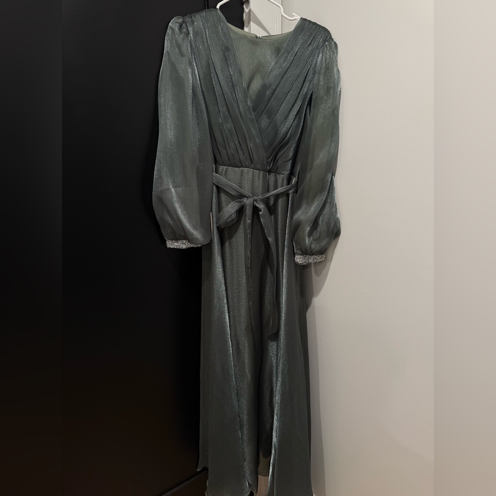 Zena Sage Green Long Sleeve Dress